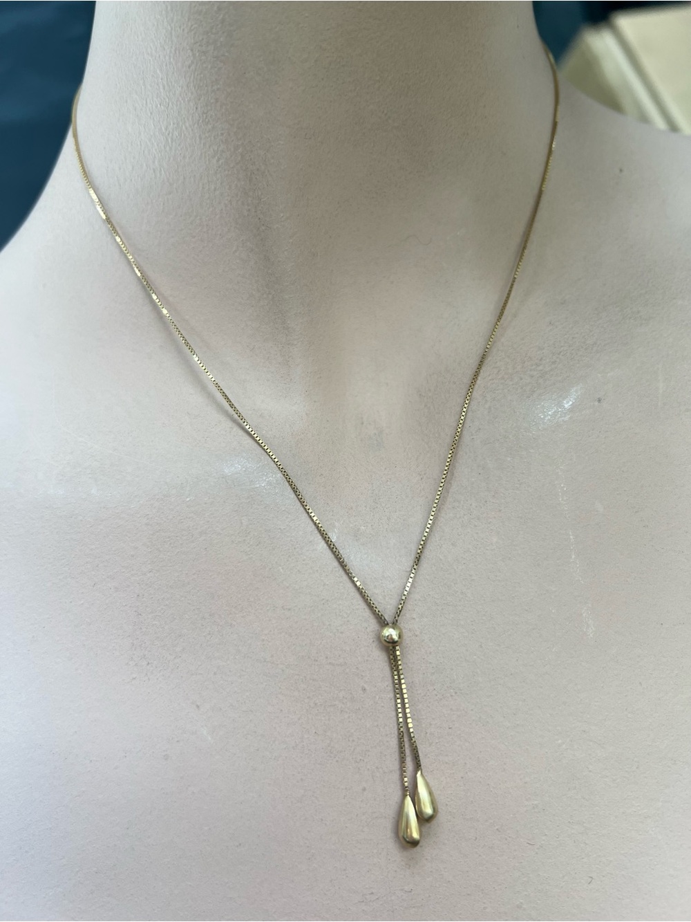 🆑 14K REAL YELLOW GOLD DANGLING NECKLACE🆑 - Picture 10 of 10